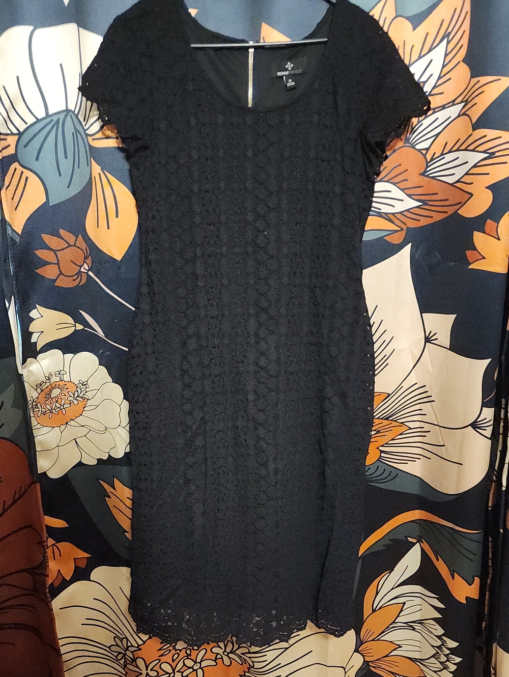 Ronni Nicole Black Lace Mini Shift Dress